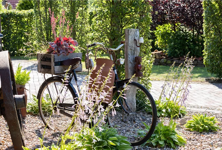 Fahrrad mit Pflanzen
